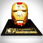 Iron Man Helmet // Signed By Stan Lee + Robert Downey Jr. // Custom Museum Display