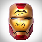 Iron Man Helmet // Signed By Stan Lee + Robert Downey Jr. // Custom Museum Display