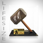 Thor Hammer // Signed By Stan Lee + Chris Hemsworth // Custom Museum Display