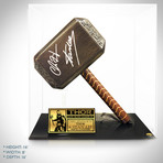 Thor Hammer // Signed By Stan Lee + Chris Hemsworth // Custom Museum Display