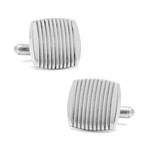 Ribbed Square Cufflinks // Sterling SIlver