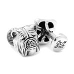 3D Bulldog Cufflinks // Sterling Silver