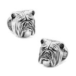 3D Bulldog Cufflinks // Sterling Silver