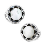 Mother of Pearl Mosaic Cufflinks // Sterling Silver
