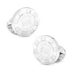 Poker Chip Cufflinks // Sterling Silver