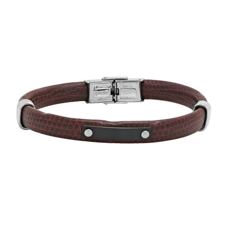 Leather + Stainless Steel Accents Bracelet