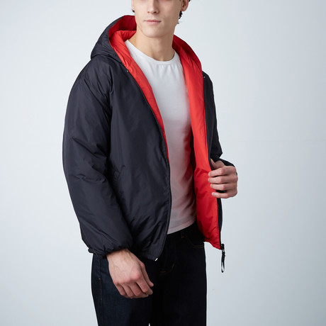 Reversible Down Puffer // Black + Red (XS)