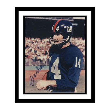 Y.A. Tittle Signed Framed Photo // 8"W x 10"H