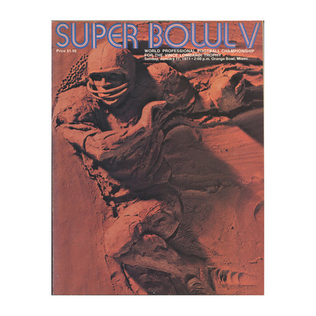 1971 Super Bowl V Original Program // Baltimore Colts VS Dallas Cowboys