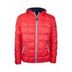 Reversible Hooded Quilted Puffer Jacket // Storm + Red (5XL)