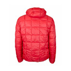 Reversible Hooded Quilted Puffer Jacket // Storm + Red (L)