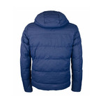 Hooded Puffer Jacket // Blue (4XL)