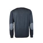 Elbow Patch Wool Sweater // Dark Melange (M)
