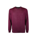 Elbow Patch Wool Sweater // Ruby (L)
