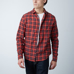 Long-Sleeve Yarn-Dyed Plaid Shirt // Red (XL)