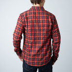 Long-Sleeve Yarn-Dyed Plaid Shirt // Red (L)