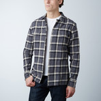 Long-Sleeve Yarn-Dyed Plaid Shirt // Charcoal + Tan (XL)