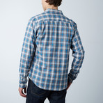 Long-Sleeve Yarn-Dyed Plaid Shirt // Gray + Blue (S)