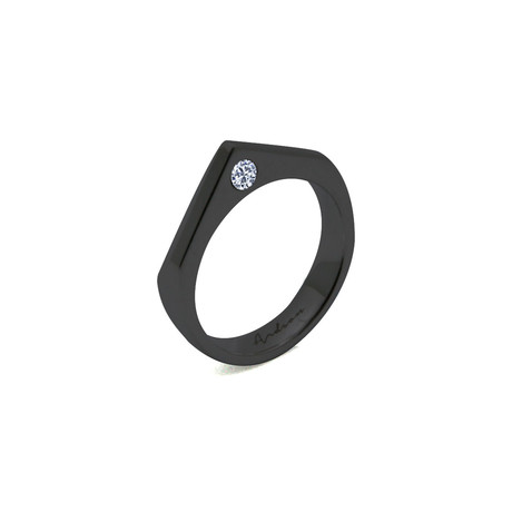Ca Pique Ring // Black Rhodium + Zirconia (Size 7)