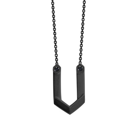 Hexagone Necklace // Black Rhodium + Onyx