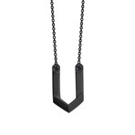 Hexagone Necklace // Black Rhodium + Onyx