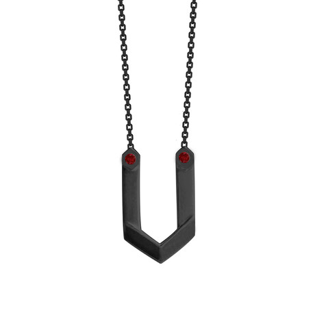 Hexagone Necklace // Black Rhodium + Ruby