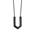 Hexagone Necklace // Black Rhodium + Ruby