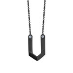 Hexagone Necklace // Black Rhodium + Zirconia