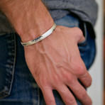 Ruins Cuff // Silver + Black Oxidized Cracks (Brushed)