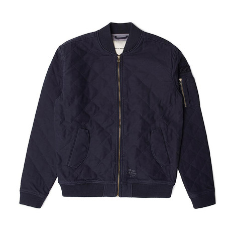 Elias Quilted Bomber Jacket // Navy (XS)