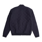 Elias Quilted Bomber Jacket // Navy (S)