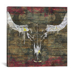 Two Sides: Cow Skull // Canvas Print (18"W x 18"H x 0.75"D)