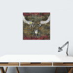 Two Sides: Cow Skull // Canvas Print (18"W x 18"H x 0.75"D)