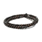 Brown Ebony Wood // Faceted Gunmetal (Small)