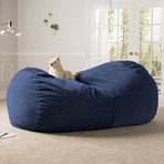 7' Giant Bean Bag Sofa + Chenille Cover (Plum)