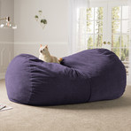 7' Giant Bean Bag Sofa + Chenille Cover (Plum)