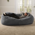 7' Giant Bean Bag Sofa + Chenille Cover (Plum)