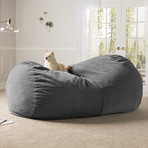 7' Giant Bean Bag Sofa + Chenille Cover (Plum)