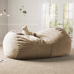 7' Giant Bean Bag Sofa + Chenille Cover (Plum)