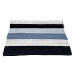 Cotton Rug // Blue + White Striped (21.6"L x 35.1"W)