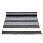 Plastic Rug // Black + Gray + White Striped (21.6"L x 35.1"W)