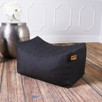 Denim Juniper Bean Bag Chair + Ottoman (Black)