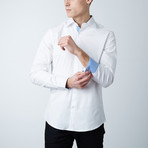 Austin Dress Shirt // White + Light Blue Gingham (M)