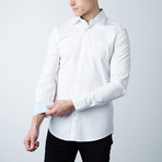 Dover Dress Shirt // White + Light Blue Oxford (S)