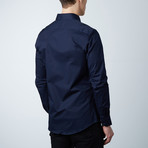 Pierre Dress Shirt // Blue + Salmon Oxford (2XL)