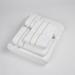 White Terry Set + Piping // 5-Piece (White + Beige)