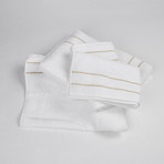 White Terry Set + Piping // 5-Piece (White + Beige)