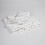 White Terry Set + Piping // 5-Piece (White + Beige)