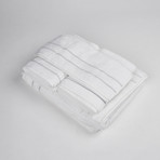 White Terry Set + Piping // 5-Piece (White + Beige)