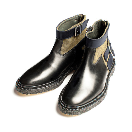 Back Zip Boots // Black + Navy (Euro: 45)